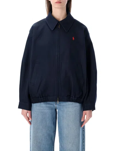 Polo Ralph Lauren Blue Denim Jacket With Embroidered Logo On The Front In Blue