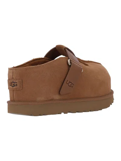 Ugg Caramel Suede Goldenstar Slippers In Brown