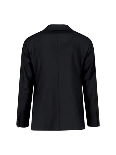 Caruso Double-breasted Suit In Black