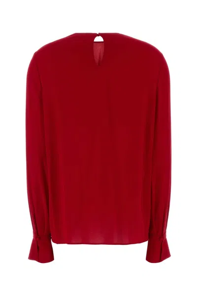 Valentino Crewneck Long-sleeved Top In Red