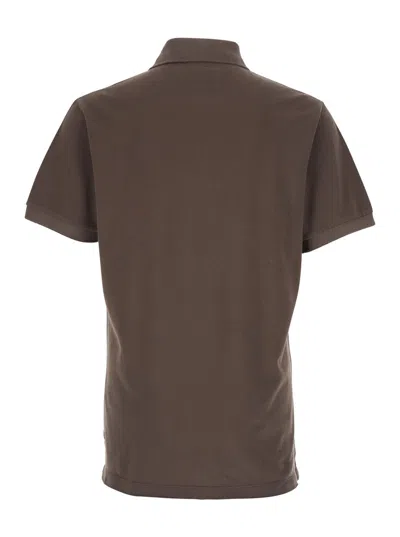 Erl Short-sleeved Polo Shirt In Brown