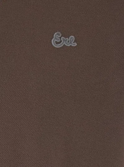 Erl Short-sleeved Polo Shirt In Brown