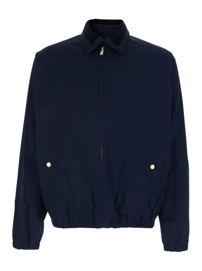 Drôle De Monsieur Corduroy Collar Jacket In Blue
