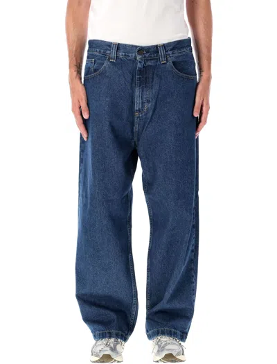 Carhartt Straight Leg Denim Trousers With Belt Loops In Blue