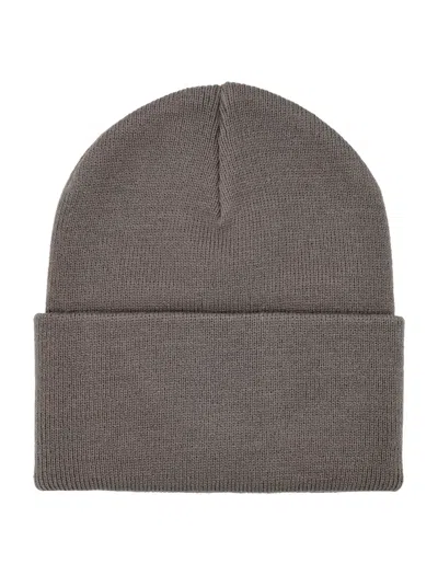 Carhartt Wip Logo Patch Beanie In Gray