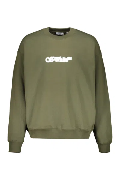 Off-white Off White Off White Logo Sweatshirt In Green