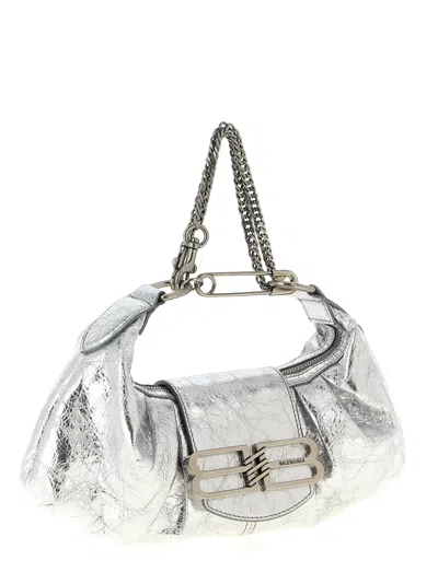 Balenciaga Pamela Small Shoulder Bag In Silver