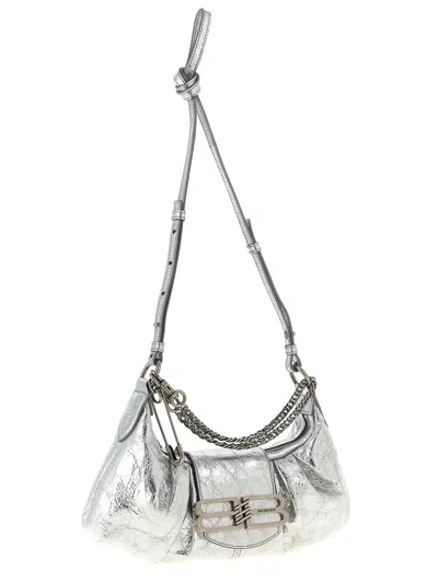 Balenciaga Pamela Small Shoulder Bag In Silver