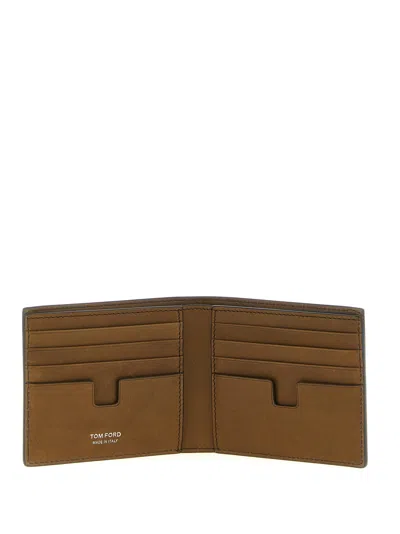 Tom Ford Nubuck Leather Wallet In Brown