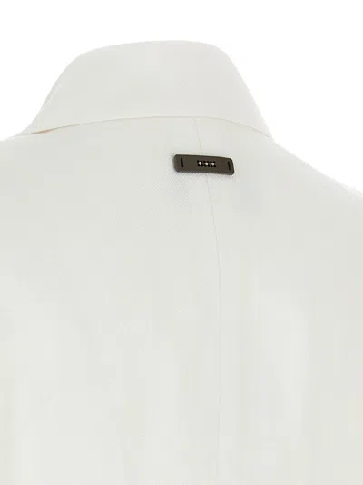 Peserico Linen Waistcoat Sleeveless Belted Notch Lapel In White
