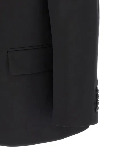 Dries Van Noten Double Breasted Wool Jacket With Notched Lapels In Black