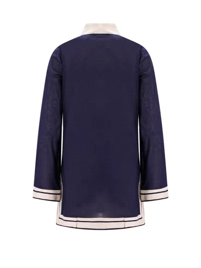 Tory Burch Cotton Tory Tunic In Blue