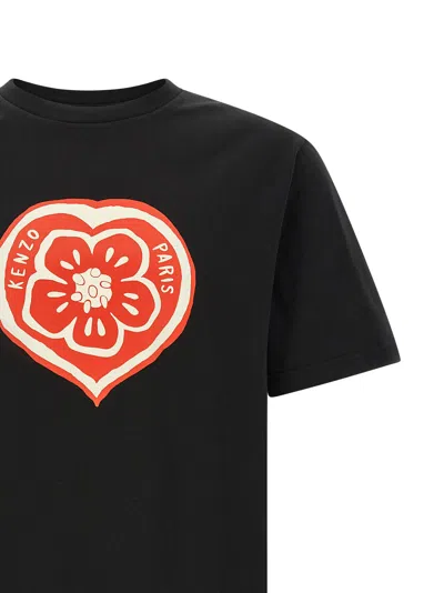 Kenzo Boke Heart Cotton Crew Neck Graphic T-shirt In Black