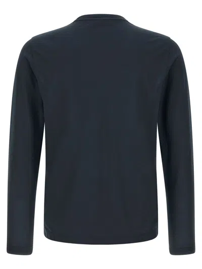 Zanone Ice Cotton Long Sleeve Crew Neck T Shirt In Blue