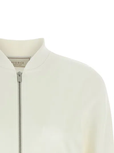 Peserico Punto Luce Sweatshirt Ribbed Cuffs Pockets In Yellow