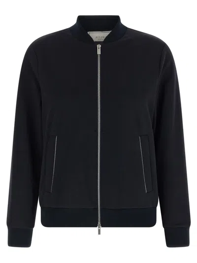 Peserico Punto Luce High Collar Sweatshirt In Blue