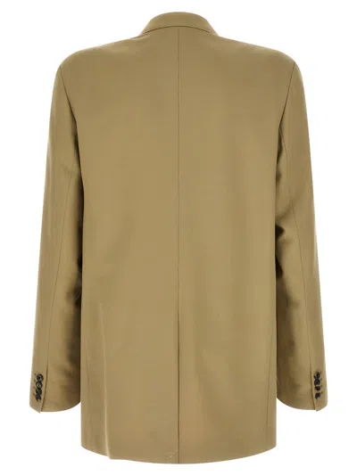 Dries Van Noten Bosier Blazer Double Breasted Notch Lapel In Green