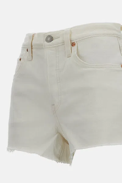 Levi's 501 Raw-cut Fringed Shorts In White
