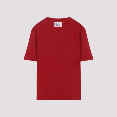 Khaite Mae Crewneck T-shirt In Red