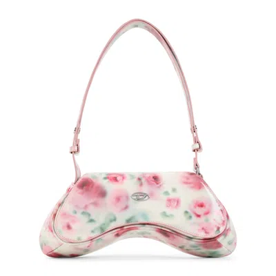 Diesel White And Pink Play Polyurethane Handbag In Neutral