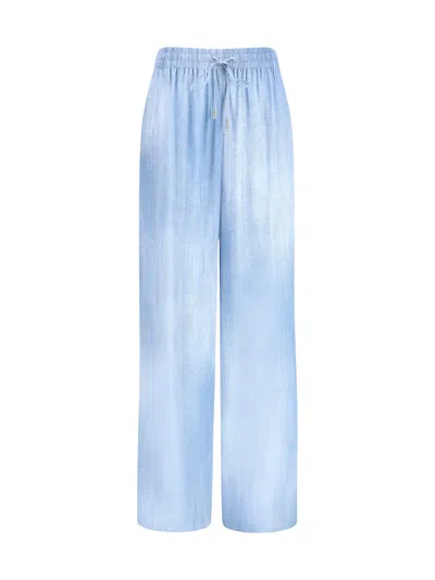 Ermanno Scervino Viscose Trousers In Blue