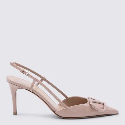 Valentino Vlogo Signature Pointed Toe Slingback Pumps In Brown
