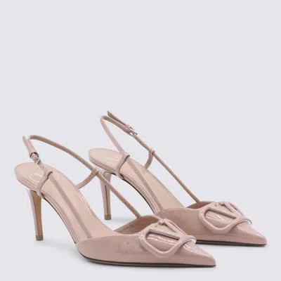 Valentino Vlogo Signature Pointed Toe Slingback Pumps In Brown
