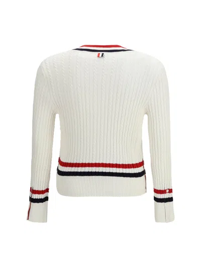 Thom Browne Rwb Intarsia Sweater Sweaters And Cardigans White