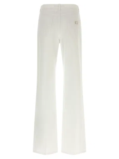Dolce & Gabbana Women White Cotton Denim Flared Jeans In White