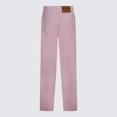 Marni Tailored Trousers Belt Loops Back Pockets In Pink
