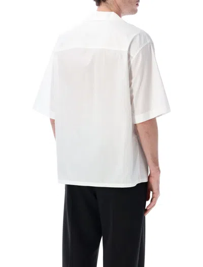 Marni Logo-print Cotton Poplin Bowling Shirt In White