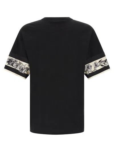 Dolce & Gabbana Cotton And Silk T-shirt With Print In Black