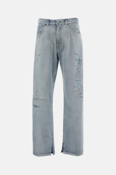 Mm6 Maison Margiela Used Effect Jeans In Blue