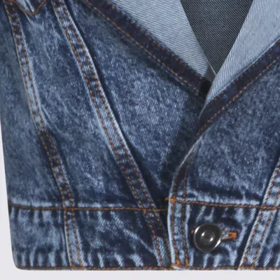 Alaïa Long-sleeved Hooded Jacket In Blue