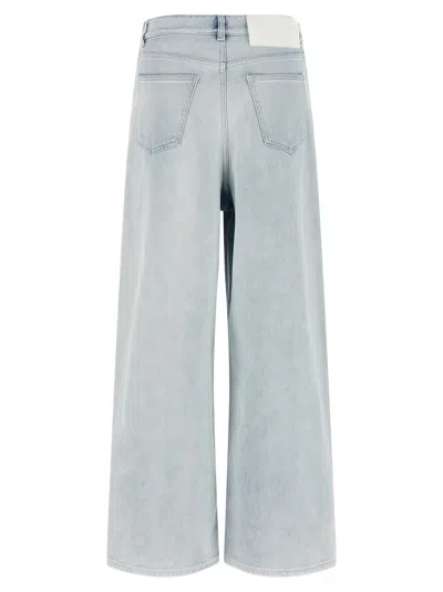 Mm6 Maison Margiela Denim Trousers Wide Leg Five Pocket In Blue
