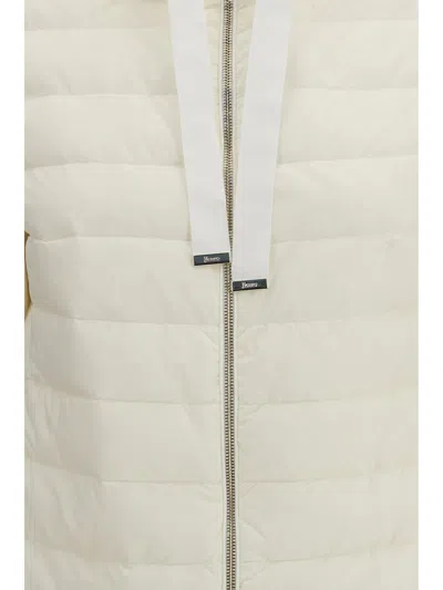 Herno Beige Polyester Biker Jacket In Neutral