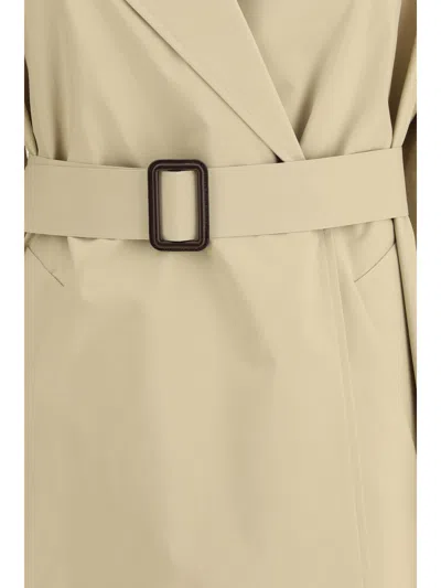 Weekend Max Mara Beige Cotton Dovatta Trench Coat In Neutral