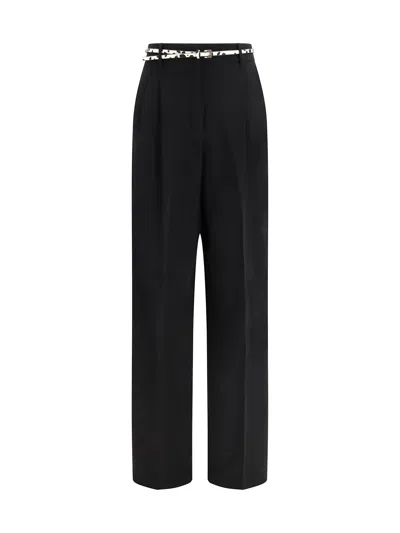Max Mara Belted Elegant Pants In Black
