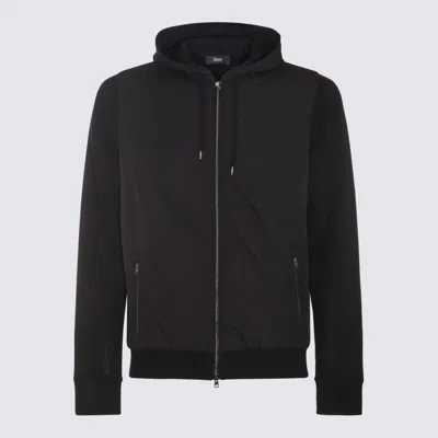 Herno Navy Cotton Casual Jacket In Black