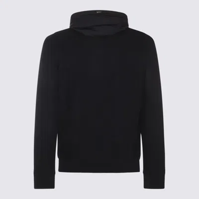 Herno Navy Cotton Casual Jacket In Black