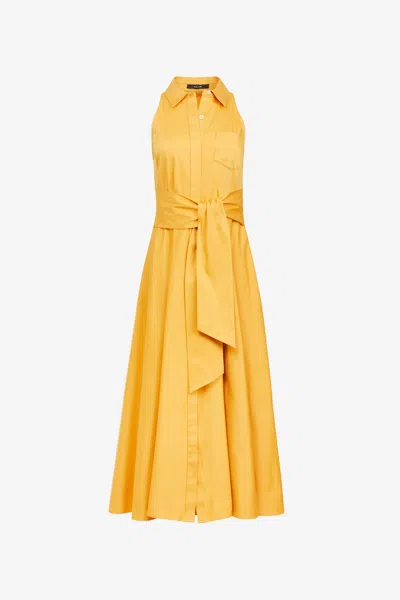 Toccin Chelsea Sleeveless Tie-front Midi Shirtdress In Yellow