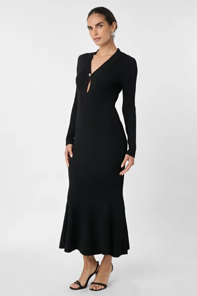 Toccin Zora Long-sleeved Midi Dress In Black