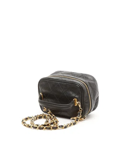 Pre-owned Chanel Cc Mini Vanity Bag In Black