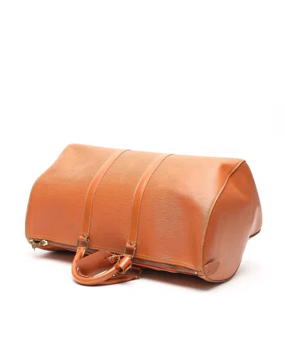Pre-owned Louis Vuitton Epi Cipango Keepall 50 Weekend Bag In Orange