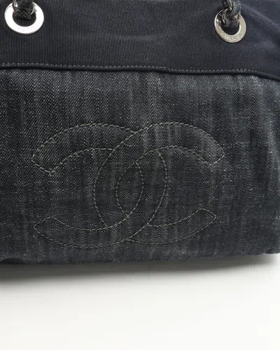 Pre-owned Chanel Cc Chain Denim Bag In Blue