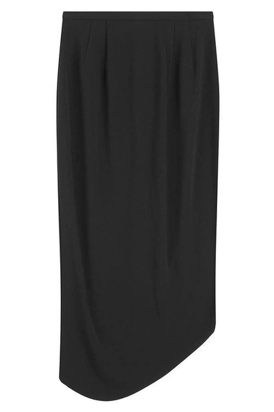 Tamara Mellon Asymmetric Midi Skirt In Black