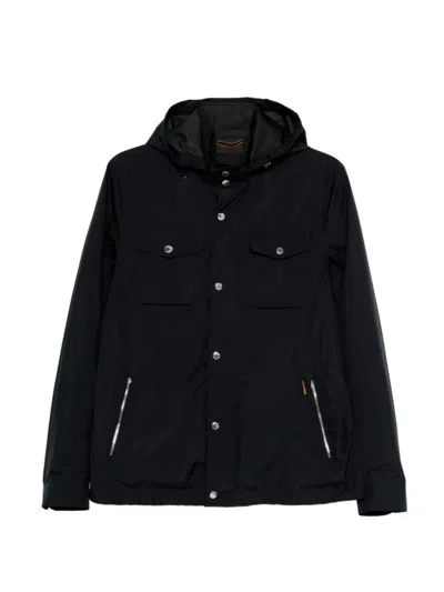 Moorer Hooded Pocket Jacket In Black