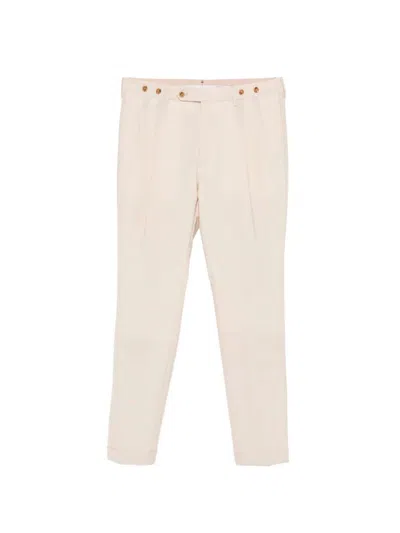 Berwich Barber Pleated-front Trousers In White