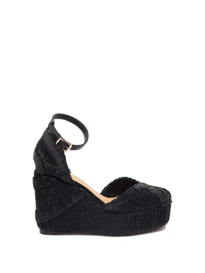 Castaã±er Charmie Ankle-strap Platform Espadrilles In Black