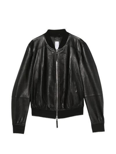 Bully Panelled Lambskin Jacket In Black